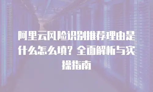 阿里云风险识别推荐理由是什么怎么填？全面解析与实操指南