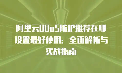 阿里云DDoS防护推荐在哪设置最好使用：全面解析与实战指南