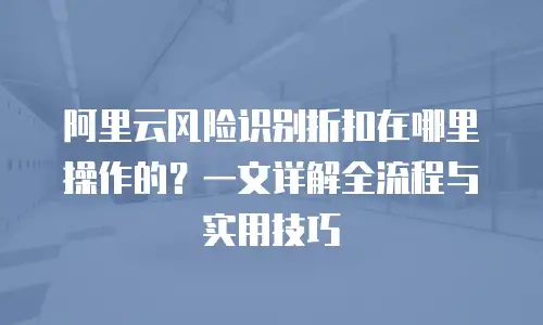 阿里云风险识别折扣在哪里操作的？一文详解全流程与实用技巧