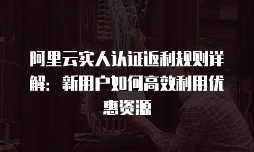 阿里云实人认证返利规则详解：新用户如何高效利用优惠资源