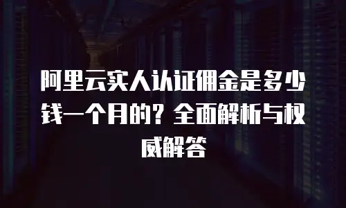 阿里云实人认证佣金是多少钱一个月的？全面解析与权威解答