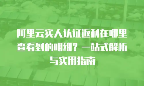 阿里云实人认证返利在哪里查看到的明细？一站式解析与实用指南