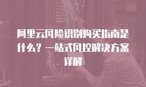 阿里云风险识别购买指南是什么？一站式风控解决方案详解