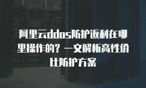 阿里云ddos防护返利在哪里操作的？一文解析高性价比防护方案