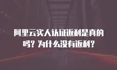 阿里云实人认证返利是真的吗？为什么没有返利？