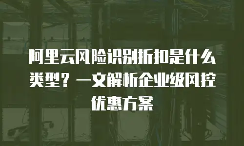 阿里云风险识别折扣是什么类型？一文解析企业级风控优惠方案