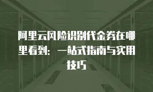 阿里云风险识别代金券在哪里看到：一站式指南与实用技巧