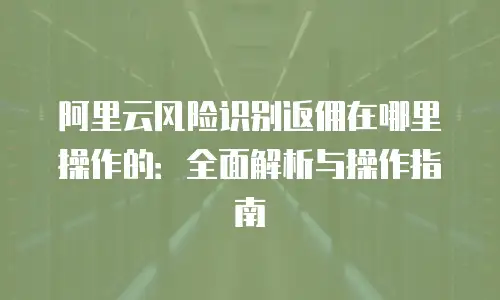 阿里云风险识别返佣在哪里操作的：全面解析与操作指南