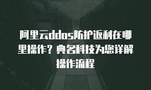 阿里云ddos防护返利在哪里操作？典名科技为您详解操作流程