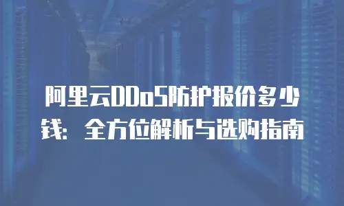 阿里云DDoS防护报价多少钱：全方位解析与选购指南