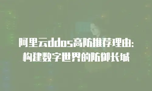 阿里云ddos高防推荐理由：构建数字世界的防御长城