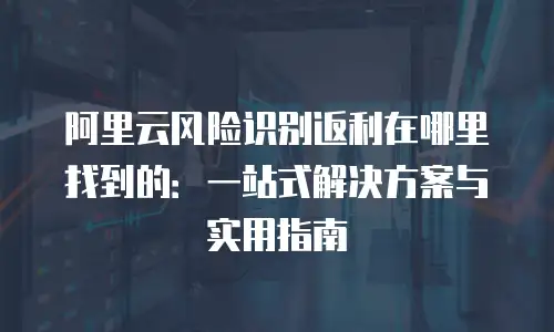 阿里云风险识别返利在哪里找到的：一站式解决方案与实用指南