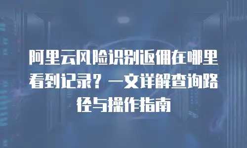阿里云风险识别返佣在哪里看到记录？一文详解查询路径与操作指南