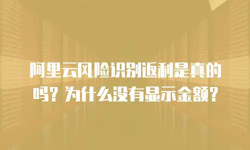 阿里云风险识别返利是真的吗？为什么没有显示金额？