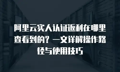 阿里云实人认证返利在哪里查看到的？一文详解操作路径与使用技巧