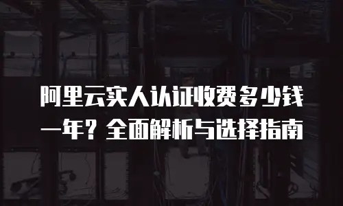 阿里云实人认证收费多少钱一年？全面解析与选择指南