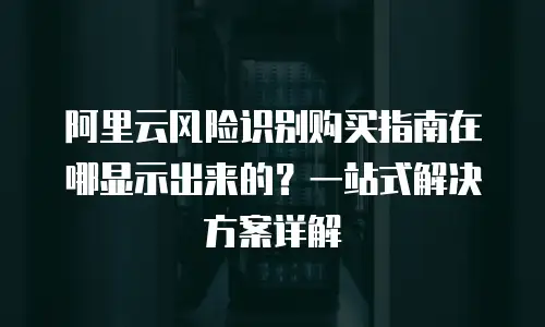 阿里云风险识别购买指南在哪显示出来的？一站式解决方案详解