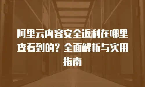 阿里云内容安全返利在哪里查看到的？全面解析与实用指南