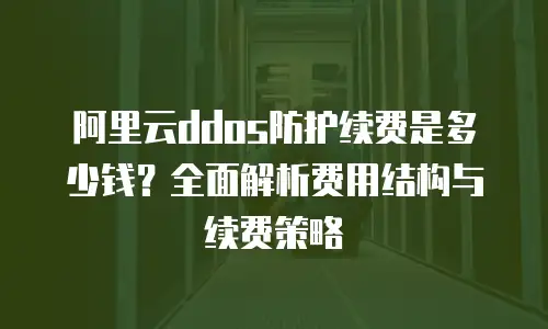 阿里云ddos防护续费是多少钱？全面解析费用结构与续费策略