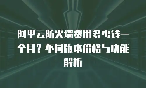 阿里云防火墙费用多少钱一个月？不同版本价格与功能解析