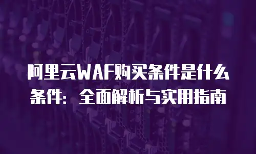 阿里云WAF购买条件是什么条件：全面解析与实用指南