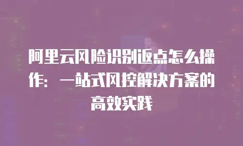 阿里云风险识别返点怎么操作：一站式风控解决方案的高效实践