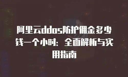 阿里云ddos防护佣金多少钱一个小时：全面解析与实用指南
