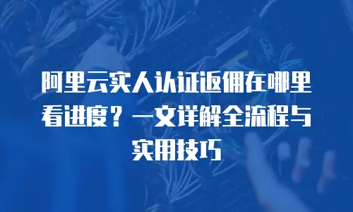 阿里云实人认证返佣在哪里看进度？一文详解全流程与实用技巧