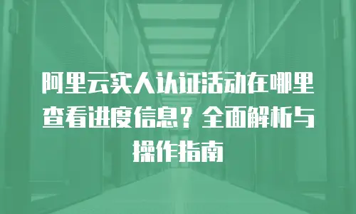 阿里云实人认证活动在哪里查看进度信息？全面解析与操作指南