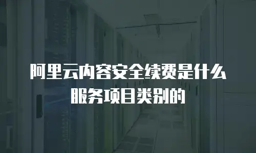 阿里云内容安全续费是什么服务项目类别的