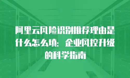 阿里云风险识别推荐理由是什么怎么填：企业风控升级的科学指南