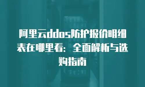 阿里云ddos防护报价明细表在哪里看：全面解析与选购指南