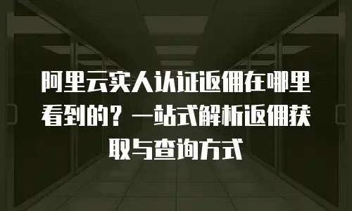 阿里云实人认证返佣在哪里看到的？一站式解析返佣获取与查询方式