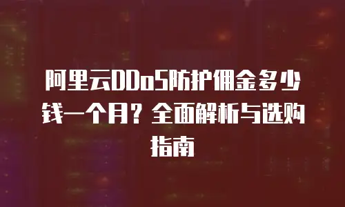 阿里云DDoS防护佣金多少钱一个月？全面解析与选购指南