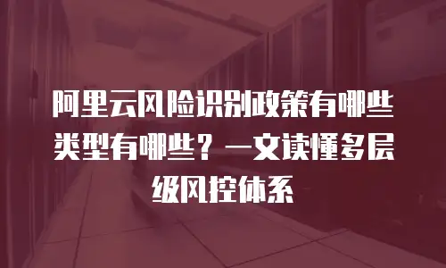 阿里云风险识别政策有哪些类型有哪些？一文读懂多层级风控体系
