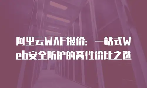 阿里云WAF报价：一站式Web安全防护的高性价比之选