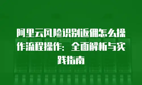 阿里云风险识别返佣怎么操作流程操作：全面解析与实践指南