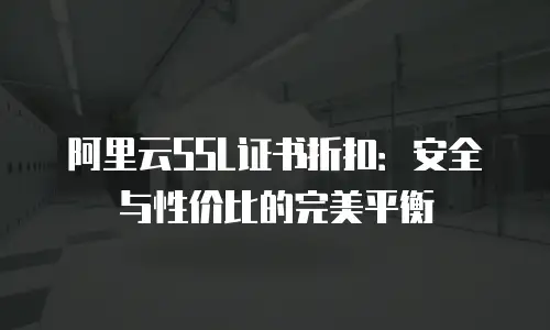 阿里云SSL证书折扣：安全与性价比的完美平衡
