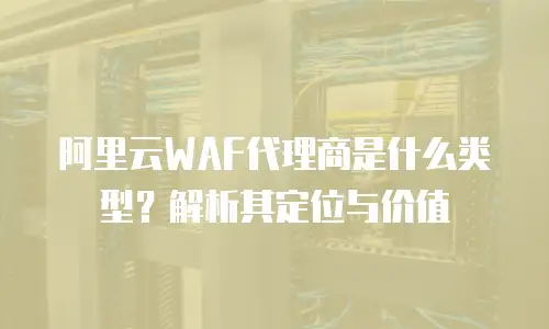 阿里云WAF代理商是什么类型？解析其定位与价值