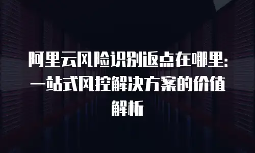 阿里云风险识别返点在哪里：一站式风控解决方案的价值解析