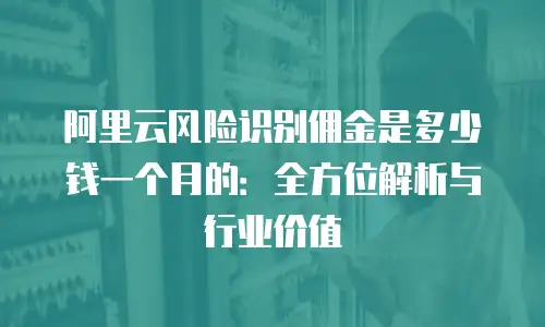 阿里云风险识别佣金是多少钱一个月的：全方位解析与行业价值