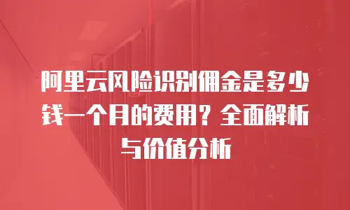 阿里云风险识别佣金是多少钱一个月的费用？全面解析与价值分析