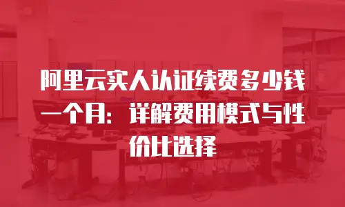 阿里云实人认证续费多少钱一个月：详解费用模式与性价比选择