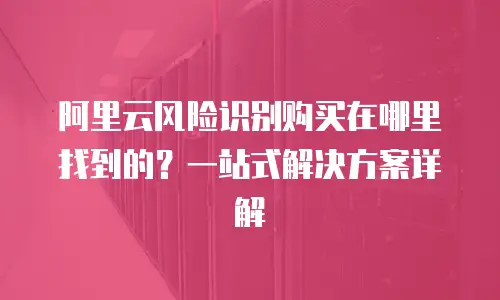 阿里云风险识别购买在哪里找到的？一站式解决方案详解