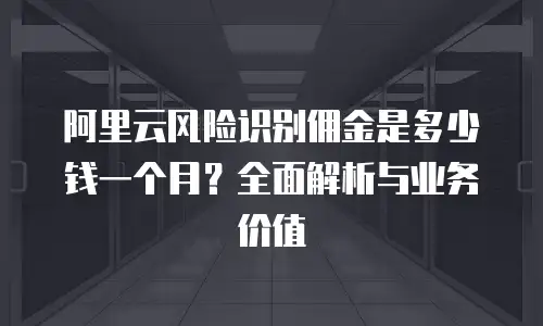阿里云风险识别佣金是多少钱一个月？全面解析与业务价值