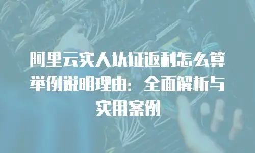 阿里云实人认证返利怎么算举例说明理由：全面解析与实用案例