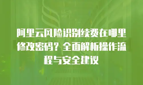 阿里云风险识别续费在哪里修改密码？全面解析操作流程与安全建议