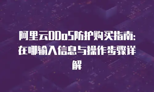 阿里云DDoS防护购买指南：在哪输入信息与操作步骤详解