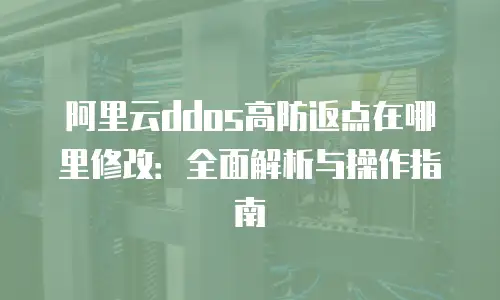 阿里云ddos高防返点在哪里修改：全面解析与操作指南