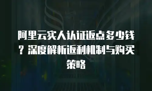阿里云实人认证返点多少钱？深度解析返利机制与购买策略
